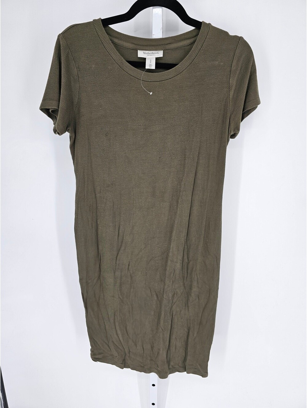 Motherhood Women's Short Sleeve Knitted Pullover Round Neck Green Dress Size M